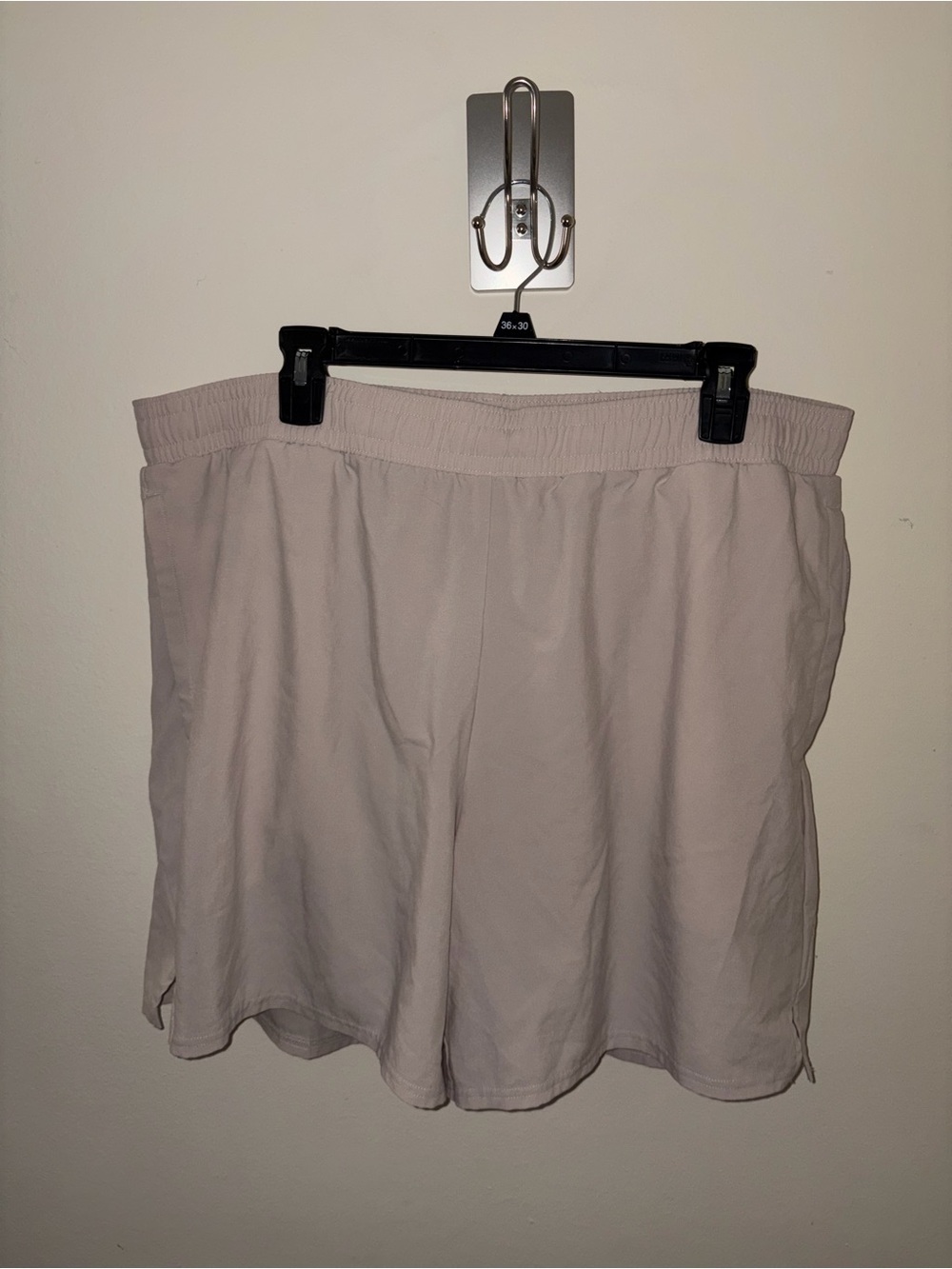 all in motion Men's Light Beige Elastic-Waist Athletic Shorts